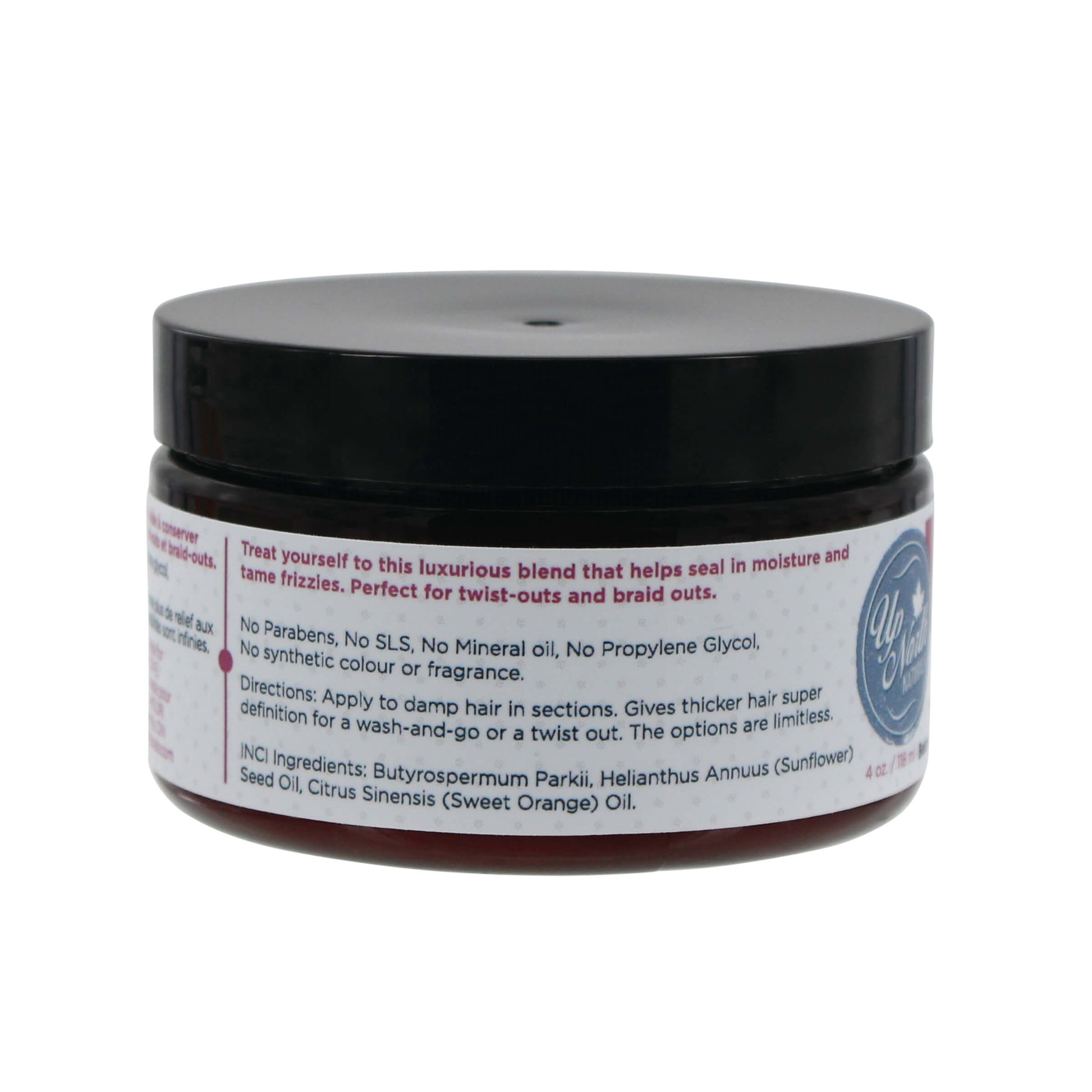 back image of twist & curl hair butter for naturally curly hair